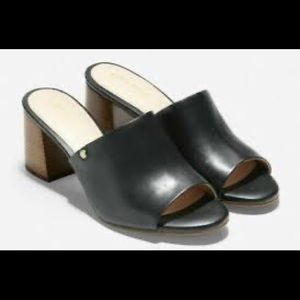 New in Box Cole Haan Black Leather Mule Sandals